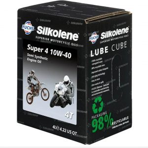 Silkolene Super 4 10W-40 4-Stroke 4T 10W40 Motorcycle Engine Oil 4 Litre Cube
